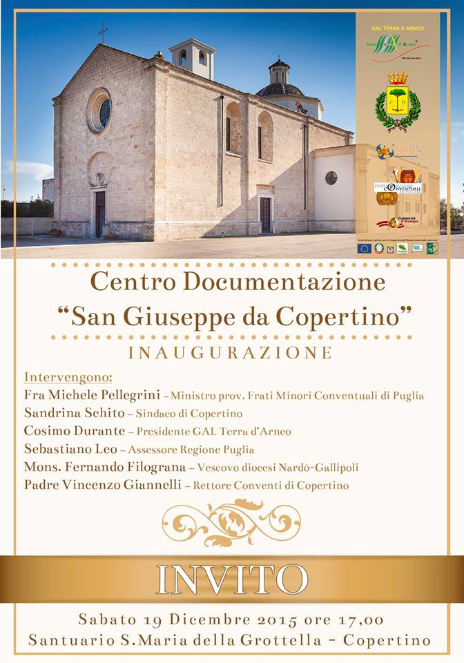 L'invito alla inaugurazione del Centro