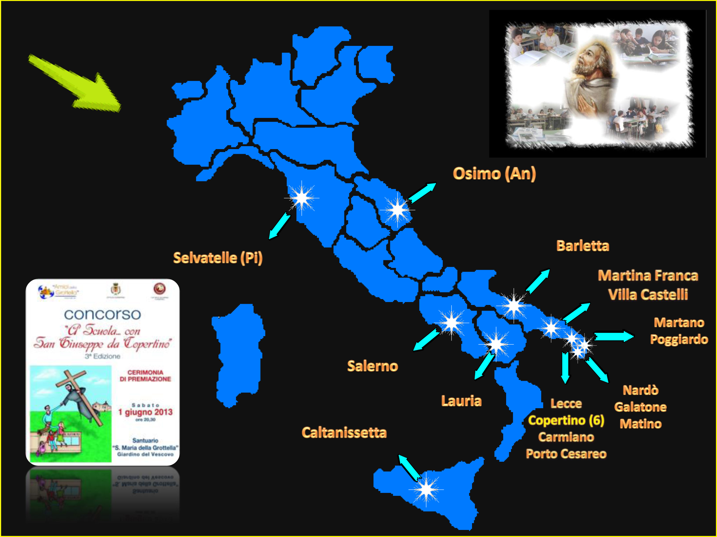 Rappresentazione grafica delle scuole d'Italia partecipanti